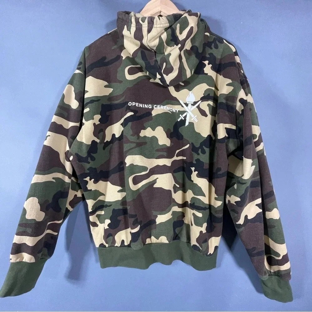 Opening Ceremony Men’s Medium Camo Hoodie. Logo print on back.